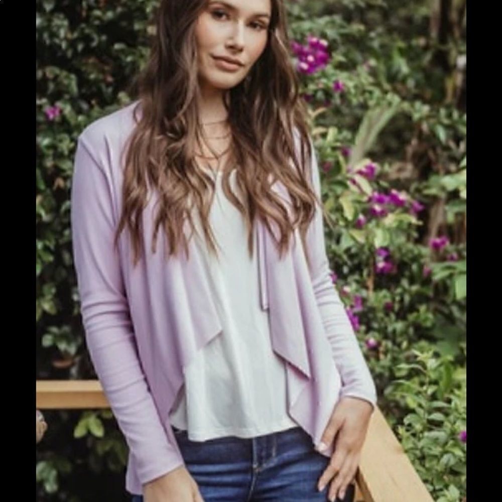 Veronica M Open Drape Front Jacket Blush Pink